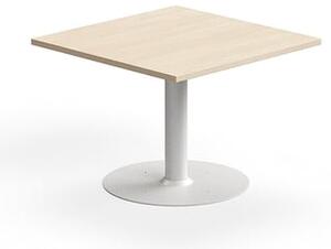 AJ Produkty Konferenční stolek ALVA, 700x700x500 mm, upevnitelný, vysokotlaký laminát, bílá/bříza