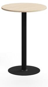 AJ Produkty Barový stůl ALVA, Ø700x1000 mm, upevnitelný, vysokotlaký laminát, černá/bříza