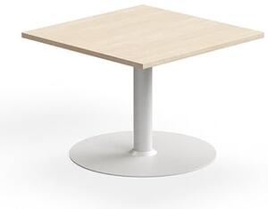 AJ Produkty Konferenční stolek ALVA, 700x700x500 mm, vysokotlaký laminát, bílá/bříza