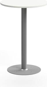 AJ Produkty Barový stůl ALVA, Ø700x1000 mm, upevnitelný, vysokotlaký laminát, stříbrná/bílá