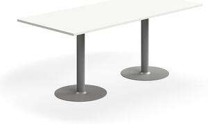AJ Produkty Stůl ALVA, 1800x800x720 mm, vysokotlaký laminát, stříbrná/bílá