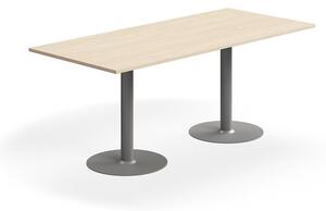 AJ Produkty Stůl ALVA, 1800x800x720 mm, vysokotlaký laminát, stříbrná/bříza