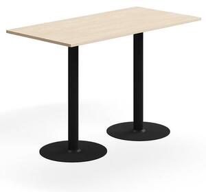 AJ Produkty Barový stůl ALVA, 1400x700x900 mm, upevnitelný, vysokotlaký laminát, černá/bříza