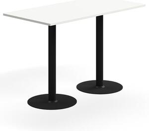 AJ Produkty Barový stůl ALVA, 1400x700x900 mm, upevnitelný, vysokotlaký laminát, černá/bílá