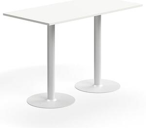AJ Produkty Barový stůl ALVA, 1400x700x900 mm, upevnitelný, vysokotlaký laminát, bílá