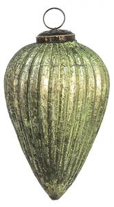 Vánoční koule XL Zelená, Hnědá 9*14 cm – 9x14 cm