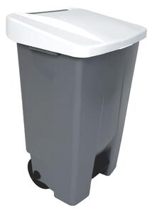 Denox nášlapný odpadkový koš GASTRO 120 L, bílé víko, plastový s kolečky