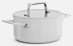 Fabini Hrnec Meda 5.0 Pro, ø 20 cm (2,6 l) - Nepřilnavý hrnec s keramickým povrchem s poklicí, světle šedý