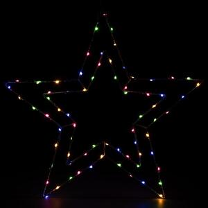 NEXOS Vánoční LED dekorace stříbrná hvězda, 50 cm, barevná