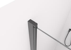 Cerano Marino, 1-křídlé dělené sprchové dveře 110x190 cm, 6mm čiré sklo, černý profil, CER-CER-420246