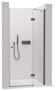 Cerano Marino, 1-křídlé dělené sprchové dveře 110x190 cm, 6mm čiré sklo, černý profil, CER-CER-420246