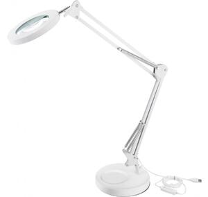 Lampa stolní s lupou, USB napájení, bílá, 2400lm, 3 barvy světla, 5x zvětšení