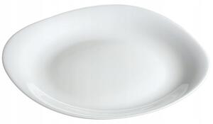 Mělký jídelní talíř Kadax, bílý velký jídelní talíř čtverec, 28 cm