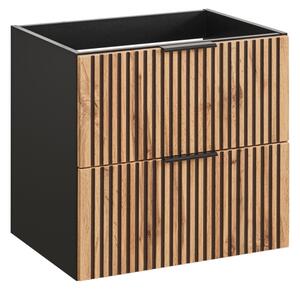 Závěsná skříňka pod umyvadlo - XILO 82-60, šířka 60 cm, dub votan/šedá