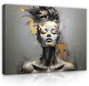 Obraz ŽENA TVÁŘ ABSTRAKCE Velký Obraz do Obýváku 100x70 cm