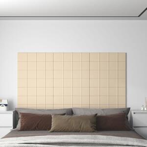Nástěnné panely 12 ks krémové 60 x 15 cm textil 1,08 m²