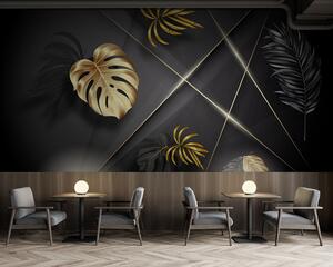 Fototapeta Elegantní kovové listy na tmavém pozadí, Geometrické 3D fototapety, Populární fototapety, u96822 - Tapeko.co.cz