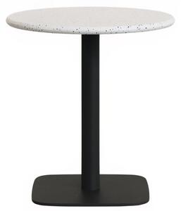Bílý terrazzo zahradní stůl Kave Home Saura 70 cm s černou podnoží