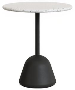 Bílý terrazzo zahradní stůl Kave Home Saura II. 70 cm s černou podnoží