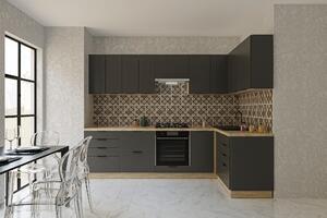 VerDesign CRAF R2 moderní rohová kuchyně 280 x 140, grafit