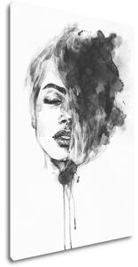 Impresi Obraz Malovaný portrét ženy černobílý - 60 x 90 cm