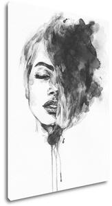 Impresi Obraz Malovaný portrét ženy černobílý - 50 x 70 cm