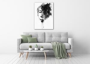 Impresi Obraz Malovaný portrét ženy černobílý - 50 x 70 cm