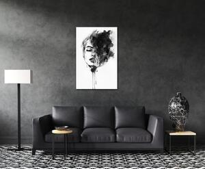Impresi Obraz Malovaný portrét ženy černobílý - 40 x 60 cm
