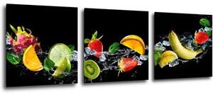Impresi Obraz Ovoce ve vodě - 90 x 30 cm (3 dílný)