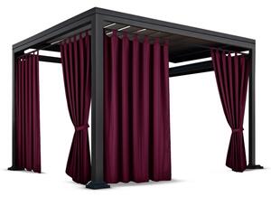 MyBestHome TREND Venkovní zahradní závěs s poutky PORTO vínová 155 cm x různé výšky (cena za 1 kus) MyBestHome Rozměr: 155x200 cm
