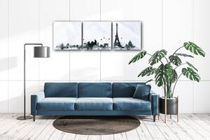 Impresi Obraz Paříž panorama - 90 x 30 cm (3 dílný)