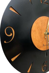 Fire4u Deep nástěnné kovové hodiny, černé, pr.30cm