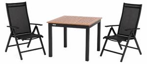 Doppler EXPERT WOOD Antracit - zahradní hliníková souprava polohovací 2+1