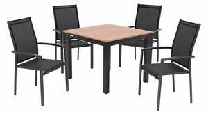 Doppler EXPERT WOOD Antracit - zahradní hliníková sedací souprava 4+1