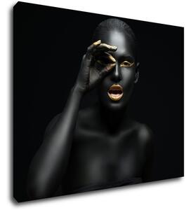 Impresi Obraz Portrét ženy zlaté detaily - 90 x 70 cm