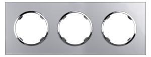 Elhard Skleněný trojrámeček Rondo Glass, stříbrný RG3103S