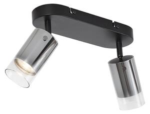 Moderní stropní bodové svítidlo Gunmetal 2-světla otočné a nastavitelné - Drain