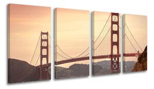 4dílný obraz na stěnu MĚSTO / SAN FRANCISCO - 80x40 cm