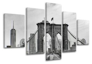 5dílný obraz na stěnu MĚSTO / NEW YORK - 100x80 cm