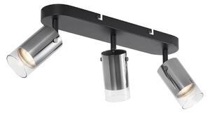 Moderní stropní bodové svítidlo Gunmetal 3-světla otočné a nastavitelné - Drain
