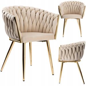 Židle eHokery Cofton Gold Velvet béžová
