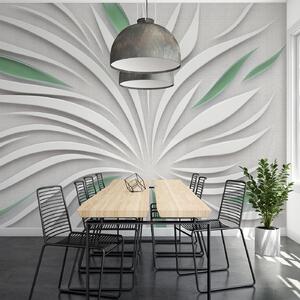 Fototapety Abstraktní květina na látce v zelených barvách, Fototapety 3D, u06452v2 : uwalls.cz