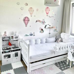 INSPIO-textilní přelepitelná samolepka - Dětské samolepky na zeď - Růžové samolepky balónů se jménem dítěte