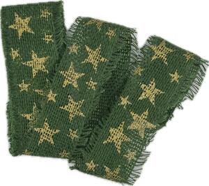 Stuha vánoční JUTA STARSHINE FOREST GREEN zelená 40mm x 2m (14,-Kč/m)