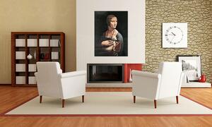 Obraz na plátně DÁMA S ODVÁŽCÍM - Leonardo da Vinci 00 REP024 - Leonardo da Vinci 00 REP024 - 30x40 cm