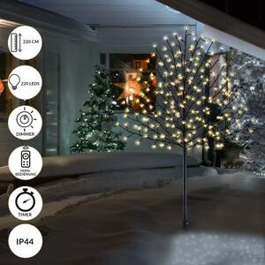 Monzana Svítící vnitřní/venkovní LED stromek 220 cm, teplá bílá, dálkové ovládání