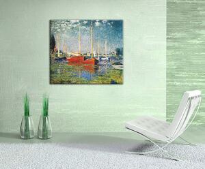 Obraz na plátně ČERVENÉ LOĎE V ARGENTEUIL - Claude Monet REP073 - Claude Monet REP073 - 70x60 cm