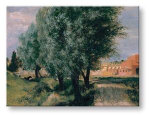 Reprodukce obrazu na plátně - Leonardo da Vinci REP280 - Staveniště s vrby - 40x50 cm