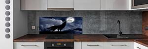 Panel do kuchyně Vyjící vlk úplněk pksh-61523126