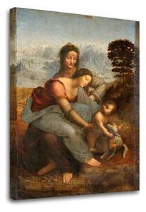 Obraz na plátně Leonardo da Vinci - Svatá rodina se sv. Annou - Svatá rodina se svatou Annou - 30x50 cm